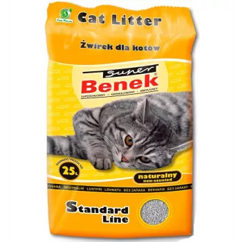 Klompuv kassiliiv super benek Super Benek Compact Natural 25 L — bentoniidigraanulid, hall, biolagunev, lõhna eemaldav