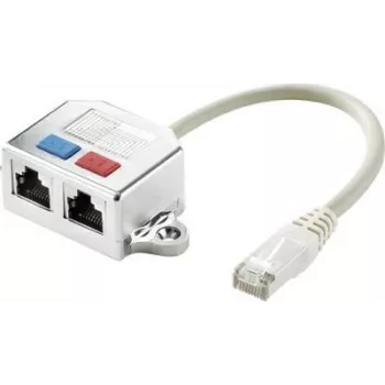 Renkforce RJ45 võrgu T-adapter CAT 5e [2x RJ45-pesa - 1x RJ45-pistik] 15,00 cm Metall (RF-4538140)