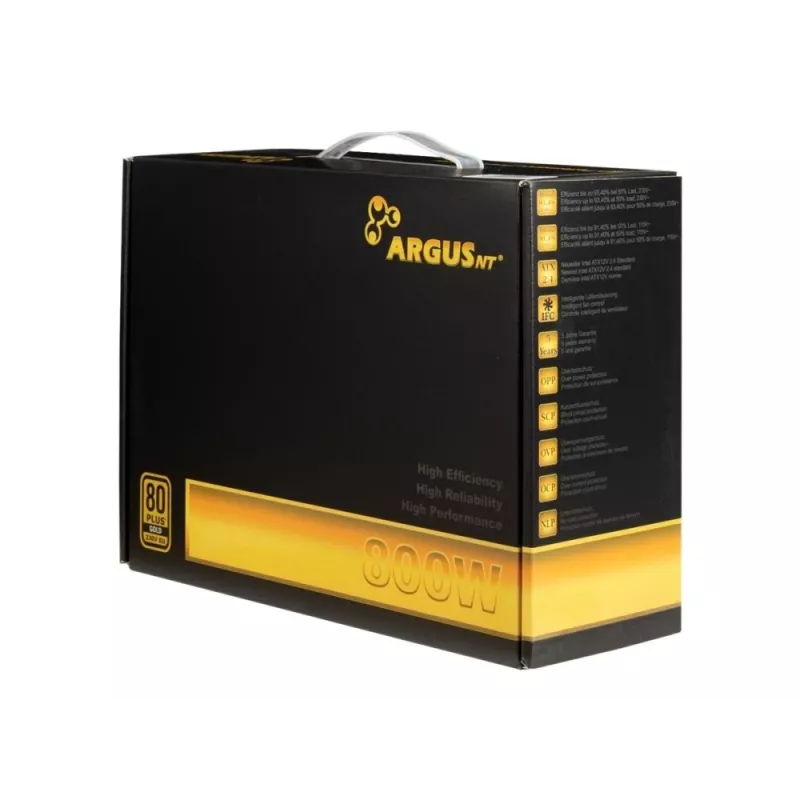 Toiteplokk Inter-Tech Argus GPS-800 800W, 80+ Gold, ATX, 14 cm ventilaator
