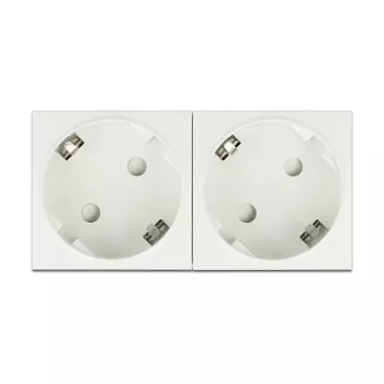 Pistikupesa CEE 7/3 DELOCK Easy 45 — 250 V, 16 A, 4000 W, valge, ABS/PC, 90×45×40 mm