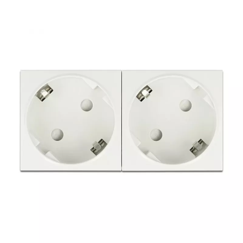 Pistikupesa CEE 7/3 DELOCK Easy 45 — 250 V, 16 A, 4000 W, valge, ABS/PC, 90×45×40 mm