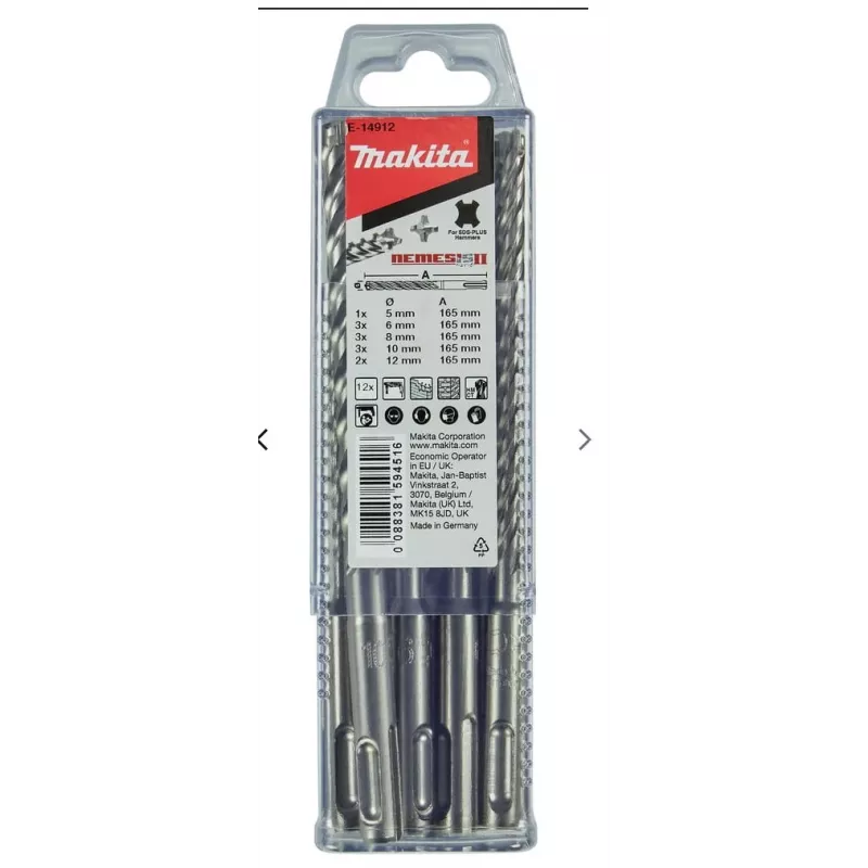 MAKITA PADRUNKOMPLEKT SDS+ 12tk. NEMESIS 2