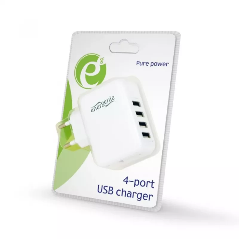 Universaalne USB-laadija valge/4-porti EG-U4AC-02 GEMBIRD