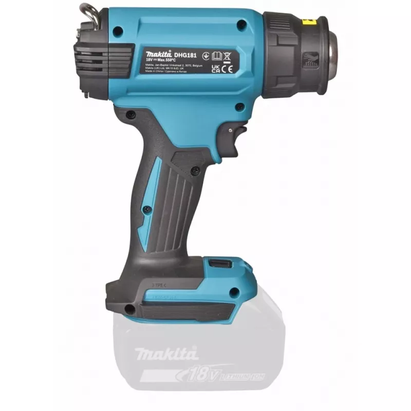 Makita DHG181ZK - Kuumaõhupuhur - Juhtmeta - 120 - 200 l/min - ilma akuta, ilma laadijata - 18 V (DHG181ZK)