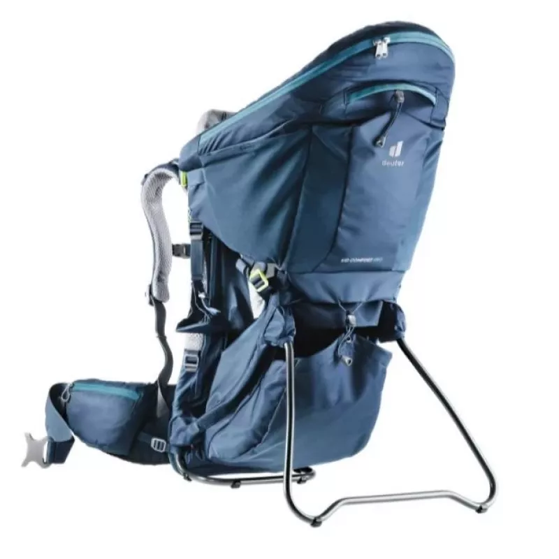 Beebikandur-seljakott Deuter Kid Comfort Pro, sinine, polüamiid, max 22 kg, päikesevari, küljetasku