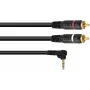Adapterkaabel Omnitronic 3,5 mm pistik 2xRCA-le 90° 1,5 m (mudel 30225010)