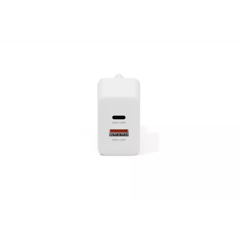 AC-USB-laadija DIGITUS 20 W, 1x USB-C, 1x USB-A, sisend 100–240 V, valge