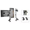 Monitorihoidik MACLEAN MC-854 kahele kuvarile 17–27 tolli VESA 75x75 / 100x100, kahe haruga lauakinnitus