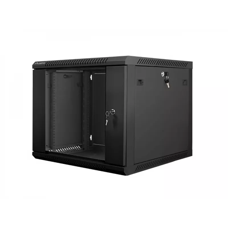 Seinale paigaldatav kapp LANBERG 9U 19 tolli WF01-6609-10B, 600×600×507 mm, 60 kg, IP20, must
