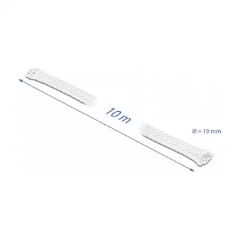 Põimitud varrukas DeLOCK 20805 10 m x 19 mm valge