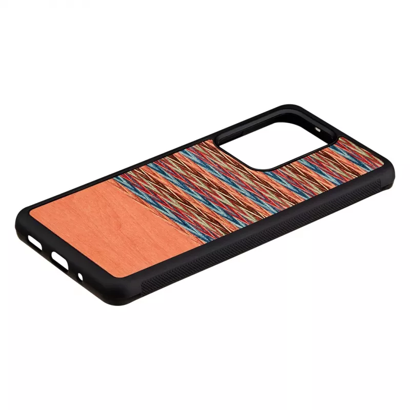 man and wood telefoniümbris Samsung Galaxy S20 Ultra'le — pruun ruuduline muster musta äärisega