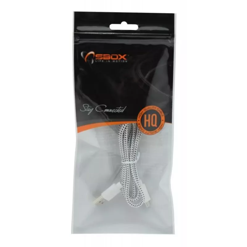 Sbox USB-1031W USB->Micro USB 1M valge