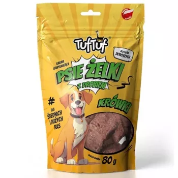 Koeramaiused TufTuf Poultry Fudge 80 g — linnulihamaitselised pehmed närimismaiused treenimiseks, suhkruvaba, gluteenivaba
