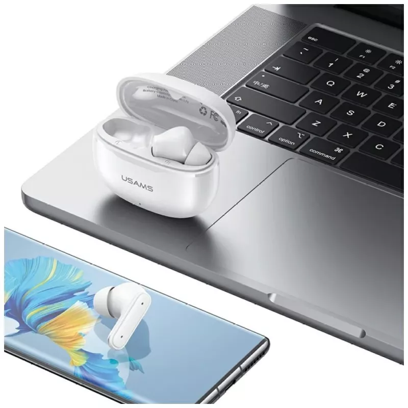 Bluetooth-kõrvaklapid 6.0 E05 TWS valge