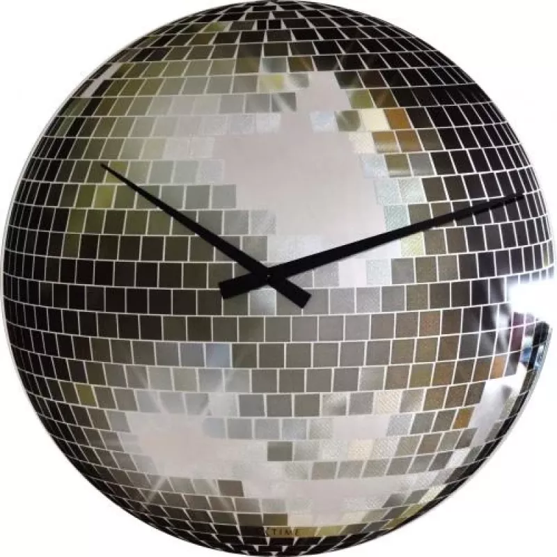 NeXtime klok 8801 Small Disco, Ø30 cm, seinale, hõbedane