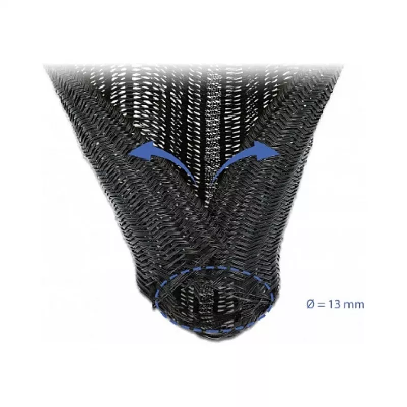 Põimitud kaablituut DeLOCK 18909 5 m x 13 mm must