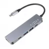 USB-C jaotur FIXED FIXHU-MN-GR 5-pordiline mini sülearvutitele ja tahvelarvutitele