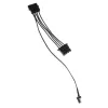 Kolink 3-kontaktiline ventilaatori toiteadapter 2×4-kontaktilisele Molex-pistikule, 245 mm, must
