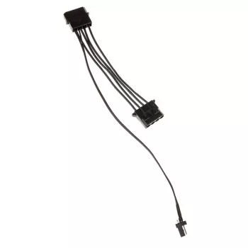 Kolink 3-kontaktiline ventilaatori toiteadapter 2×4-kontaktilisele Molex-pistikule, 245 mm, must