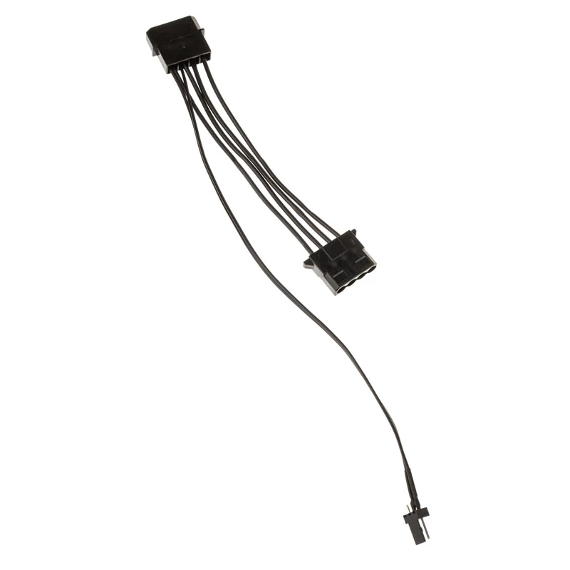 Kolink 3-kontaktiline ventilaatori toiteadapter 2×4-kontaktilisele Molex-pistikule, 245 mm, must