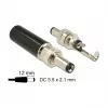 DeLOCK 89915 Traatühendusega pistik Alalisvool Must Nikkel 1.06 cm Välisläbimõõt