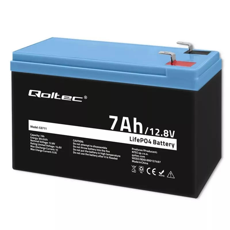LiFePO4 aku 12.8V 7Ah, 89.6Wh, BMS