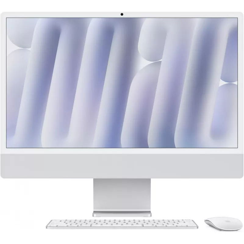 APPLE iMac Z1EH 59,62cm 23,5Zoll standard glass M4 10C CPU/10C GPU/16C N.E. 16GB 512GB SSD Gbit Eth MM NumKey TID DE Hõbedane (Z1EH-MWUU3D/A-07BU7C)