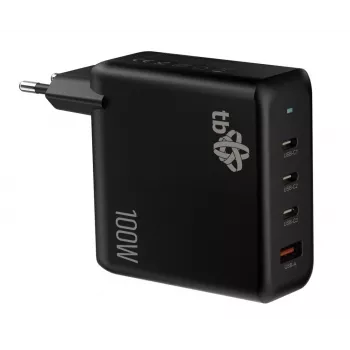 3x USB C + USB A Power Delivery seinadapter must, GaN 100W