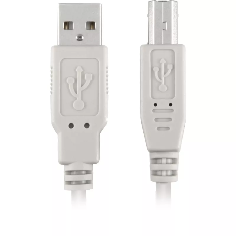 USB 2.0 kaabel, USB-A pistik > USB-B pistik (hall, 0,5 meetrit)