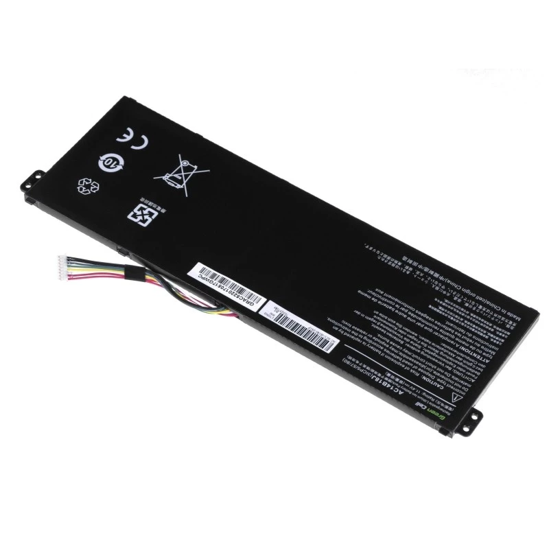 Aku roheline Cell AC52 Acer Aspire E11 ES1-111M ES1-131 E15 ES1-512 Chromebook CB3-111 CB5-311, 11,4V 2200mAh Li-Ion, 3 elementi, must