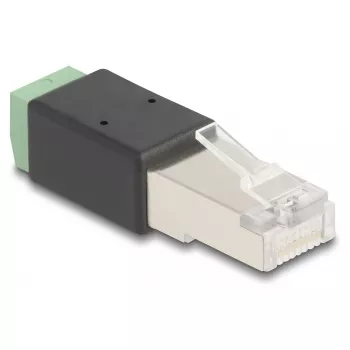 DeLOCK RJ45-pistik klemmiploki adapteriga 2 kontaktiga 66604 Must Roheline