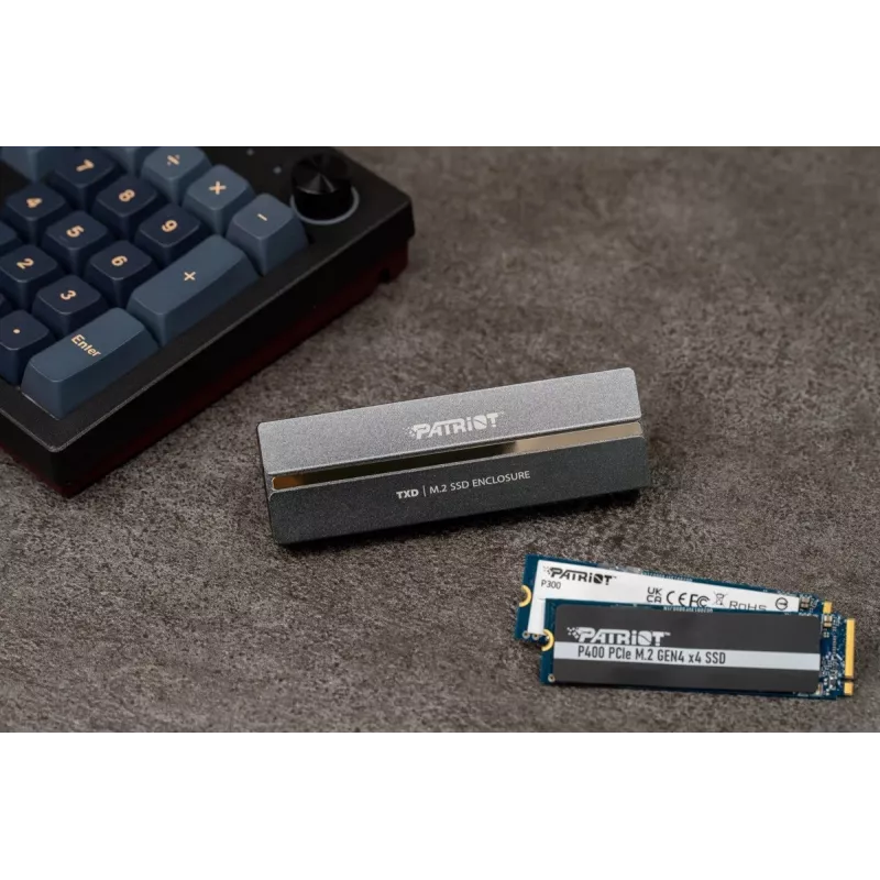 Väline NVMe M.2 PCIe SSD korpus PATRIOT PV810UPNGM — USB-C 3.2 Gen 2, toetab 2230/2242/2260/2280, kuni 8 TB, alumiinium, hall