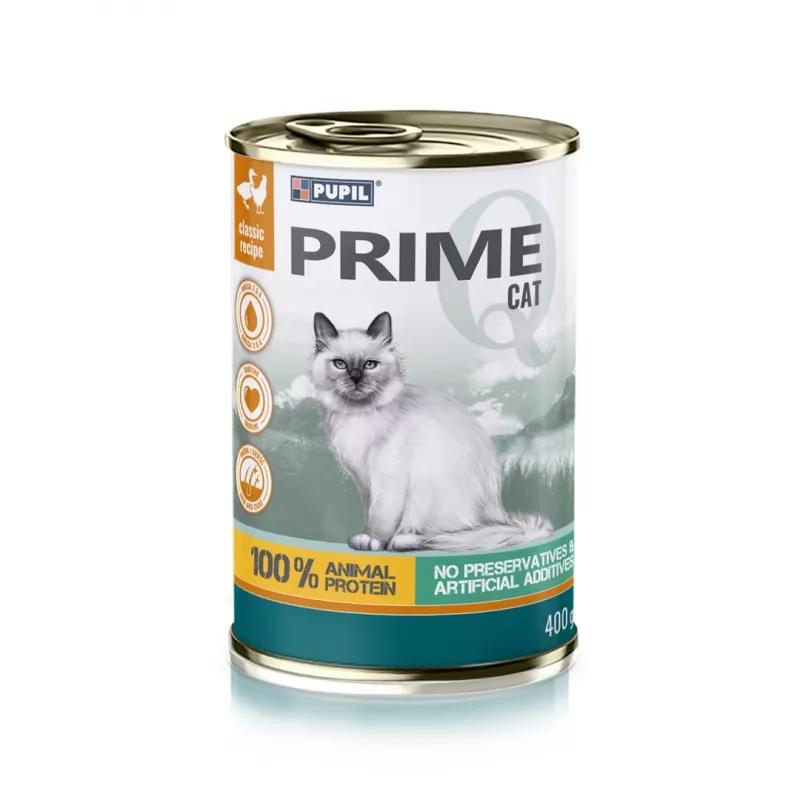 PUPIL Prime kana- ja pardirikas - märg kassitoit - 400g