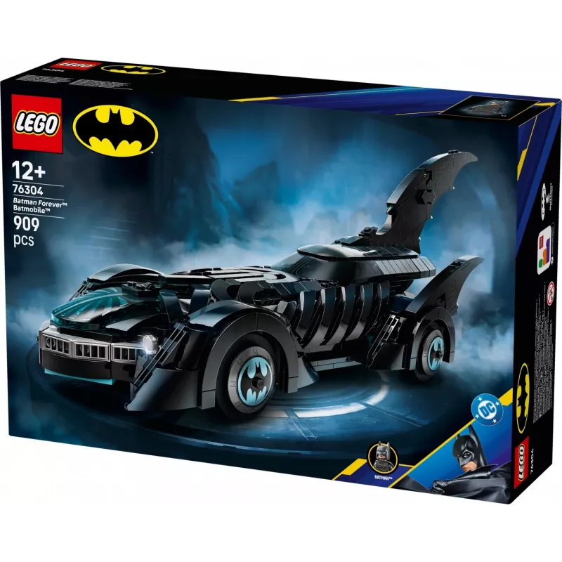 LEGO ehituskomplekt DC Super Heroes Batman Forever Batmobile 76304 — 909 detaili, 1 minifiguur, soovitatav vanus 12+