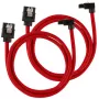 Corsair Premium varjestatud SATA-kaabel nurga all, punane 60 cm - 2 tk pakend
