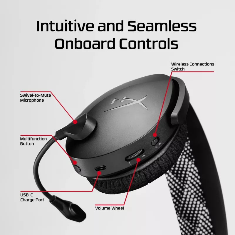 HyperX Cloud Jet - Juhtmevaba mänguri peakomplekt (Must)