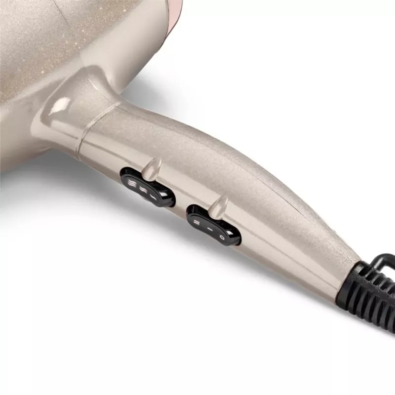 Föön BABYLISS 5914PE — 2000 W, alalisvoolumootor, 3 kuumuseastet, 2 kiirust, jahutusõhu funktsioon, must/kuldne/roosa kuldne