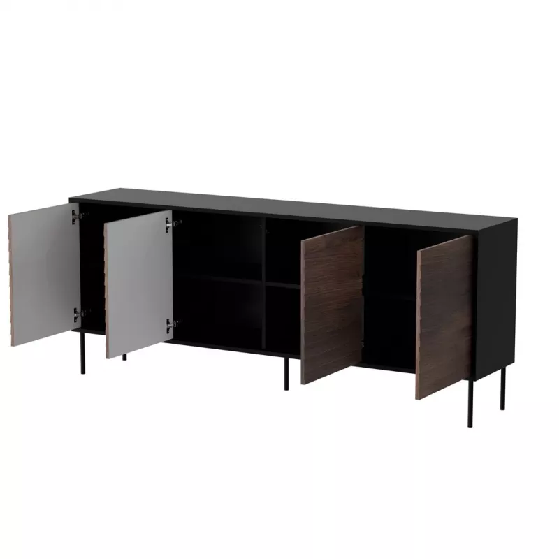Cama 4D CORTINA kummut 200x40x81 must/pähkel