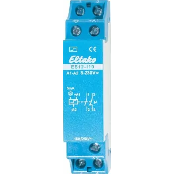 Eltako impulsslüliti ES12-110, 1 avatud kontakt + 1 suletud kontakt 16 A, 8 - 230 V/UC või 230 V