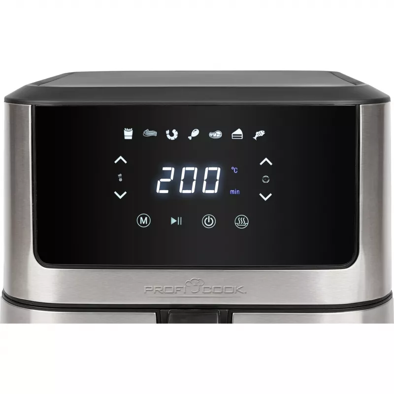 ProfiCook PC-FR 1269 H fritüür Single 8 L eraldiseisev 1800 W kuumaõhufritüür must, roostevaba teras