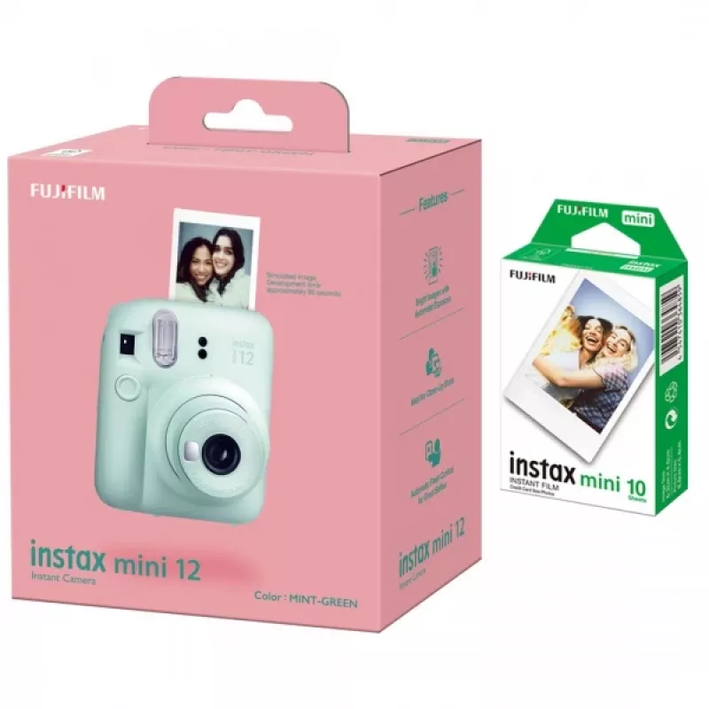 Hetkkaamera Fujifilm Instax Mini 12 Mint roheline 10-lehelise kiirfilmipakiga