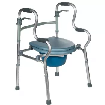 Rehabilitatsioonikõndija REHA FUND RF-133 3in1, alumiiniumist/terasest raam, reguleeritav kõrgus 81–99 cm, 2 ratast, iste, max koormus 100 kg