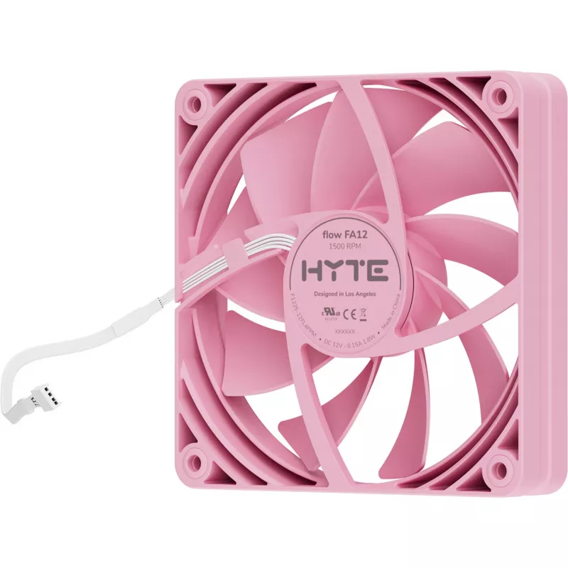 Arvuti jahutusventilaator HYTE FA12-SM-4 120 mm, 1500 RPM, 72 m³/h, 1,6 mmH2O, FDB, roosa, 4 tk