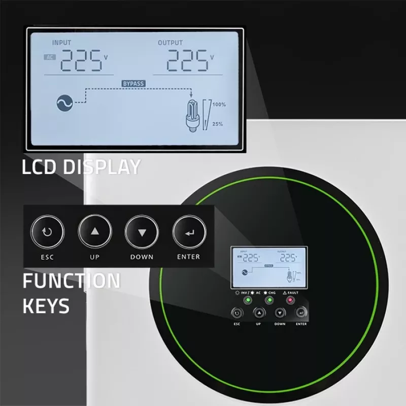 Hübriidne päikeseinverter Off-Grid 3500W, Wi-Fi