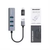 GRAUGEAR USB-jaotur G-HUB31L-A — USB 3.2 Gen 1 Type-A host, 3x USB 3.2 Gen 1 Type-A porti + RJ-45, 5000 Mbit/s