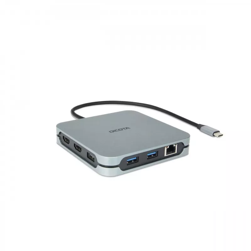 DICOTA D32057 USB USB-C Hub 10000 Mbit/s Hõbedane