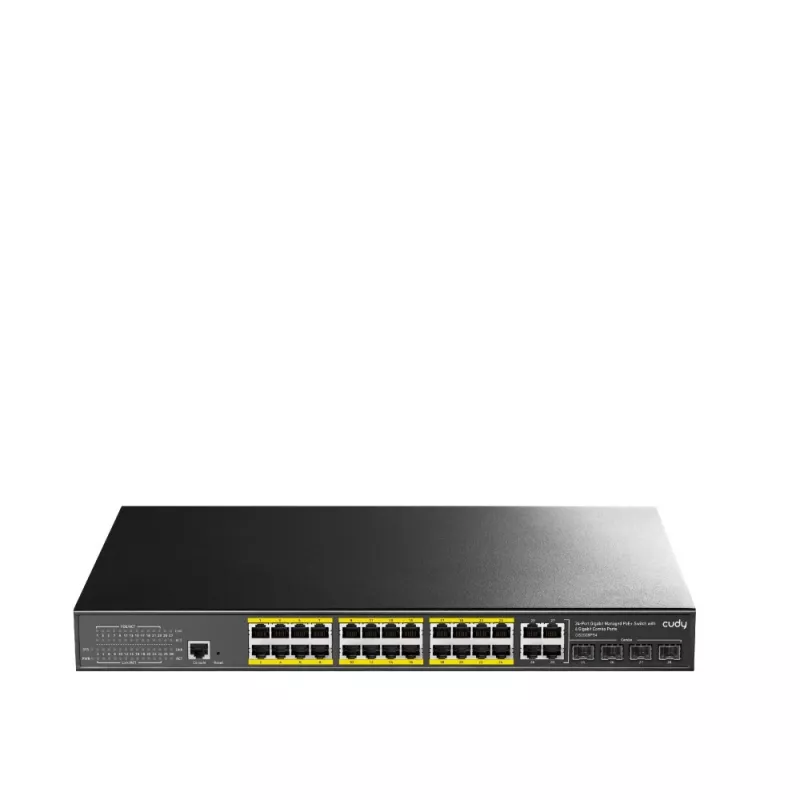 Hallatav kommutaator Cudy GS2028PS4 L2 Gigabit Ethernet 24 porti PoE 1U must