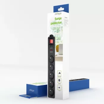 EnerGenie SPF5-C-5 piksekaitse 5 vahelduvvoolu pistikupesa 250 V 1,5 m Must