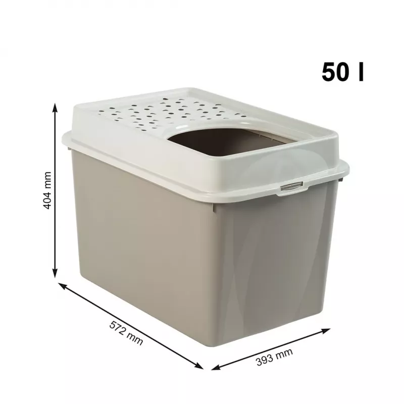 rotho Berty Eco Cappuccino kassiliivakast — teknopolümeer, 50 L, 572×393×404 mm, BPA-vaba, 1 kg
