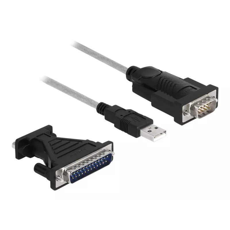 DeLOCK Adapter USB 2.0 Type-A Serial RS-232 D-Sub 9 + D-Sub 25